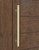 Pro-Line Series: Grooved Ladder Pull Handle - Back-to-Back, Satin Brass Finish, 304 Grade Stainless Steel Alloy mockup on wood door