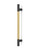 Pro-Line Designer Series: Fluted Ladder Pull Handle - Back-to-Back, Satin Brass Finish Grip / Matte Black Powder Coated Finish Ends, 316 Exterior Grade Stainless Steel Alloy