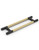Pro-Line Designer Series: Fluted Ladder Pull Handle - Back-to-Back, Satin Brass Finish Grip / Matte Black Powder Coated Finish Ends, 316 Exterior Grade Stainless Steel Alloy