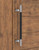 Pro-Line Designer Series: Fluted PostMount Offset Pull Handle - Back-to-Back, Matte Black Powder Coated Finish Grip / Brushed Satin Finish Ends, 316 Exterior Grade Stainless Steel Alloy