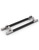 Pro-Line Designer Series: Fluted PostMount Offset Pull Handle - Back-to-Back, Matte Black Powder Coated Finish Grip / Brushed Satin Finish Ends, 316 Exterior Grade Stainless Steel Alloy