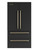Refrigerator and Appliance: Fluted Ladder Pull Handle, Satin Brass Finish, 316 Grade Stainless Steel Alloy