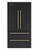 Refrigerator and Appliance: Grooved Ladder Pull Handle, Satin Brass Finish, 316 Grade Stainless Steel Alloy