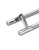 Pro-Line Series: 45º Offset Ladder Pull Handle - Back-to-Back, Brushed Satin Finish / Polished Stainless Steel Ends, 316 Exterior Grade Stainless Steel Alloy