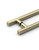 Pro-Line Series: Ladder Pull Handle - Back-to-Back, Satin Brass Finish, 304 Grade Stainless Steel Alloy