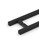 Close-up 1" x 1" Square Ladder Pull Handle - Back-to-Back (Black Powder Stainless Steel Finish)