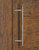 Pro-Line Series: 45º Offset Ladder Pull Handle - Back-to-Back, Polished US32/629 Finish, 316 Exterior Grade Stainless Steel Alloy mockup on door