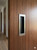 One-Sided 6-5/16" Pressure Fit Recess Pull Handle, Snap-In, for Wood Doors - Rectangular (Brushed Satin Stainless Steel) mockup on door