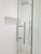 Shower Door 10" Ladder Style Back-to-Back Pull Handle,  3/4" diameter (Polished Stainless Steel Finish) on glass door