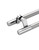 Pro-Line Series: PostMount Offset Pull Handle - Back-to-Back, Brushed Satin Finish / Polished Stainless Steel Ends, 316 Exterior Grade Stainless Steel Alloy