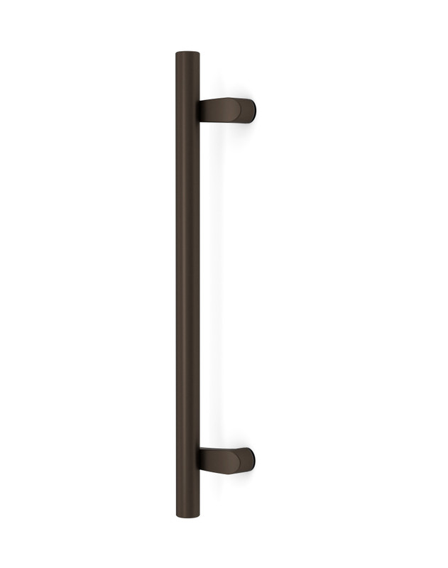 Pro-Line Series: Pro-Line Series: PostMount Offset Pull Handle - Back-to-Back, Matte Bronze Powder Coated Finish, 316 Exterior Grade Stainless Steel Alloy