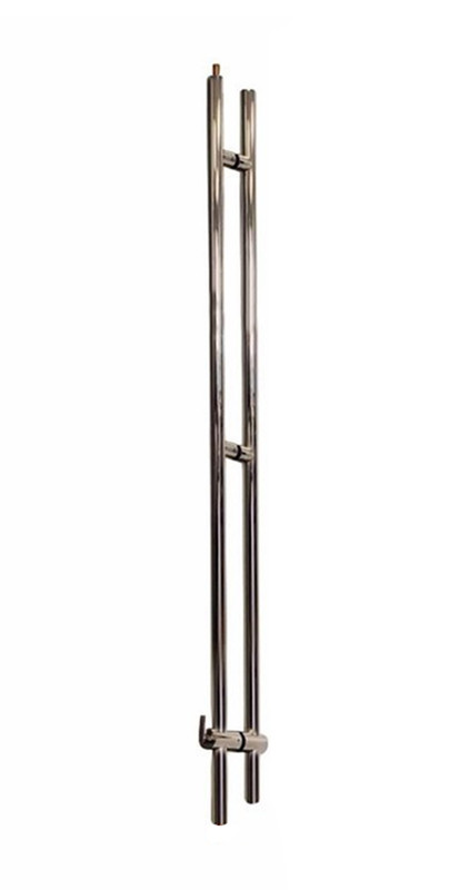Pro-Line Series: 84" Upward Locking Ladder Pull Handle - Back-to-Back, Polished US32/629 Finish, 316 Exterior Grade Stainless Steel Alloy