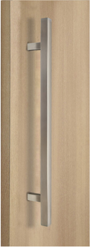 One Sided 1" x 1" Square Ladder Pull Handle, Brushed Satin US32D/630 Finish, 304 Grade Stainless Steel Alloy