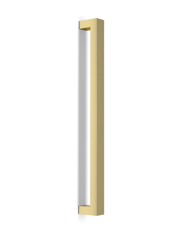Refrigerator and Appliance: 1.5" x 1" Rectangular Pull Handle, Satin Brass Finish, 316 Grade Stainless Steel Alloy 