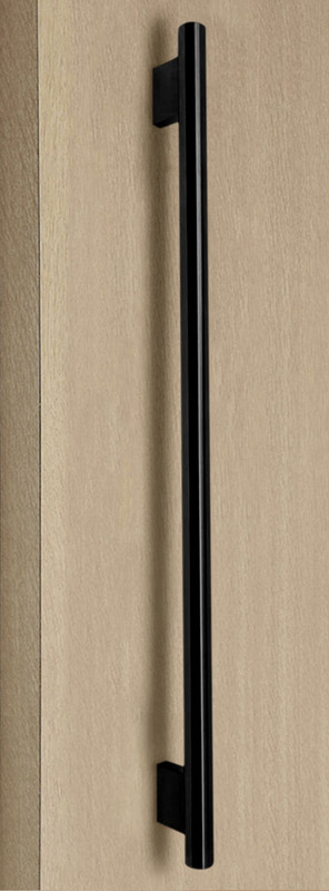 Refrigerator and Appliance:  Tubular 3/4" Pull Handle with Squared Posts, Matte Black Powder Coated Finish, 304 Grade Stainless Steel Alloy