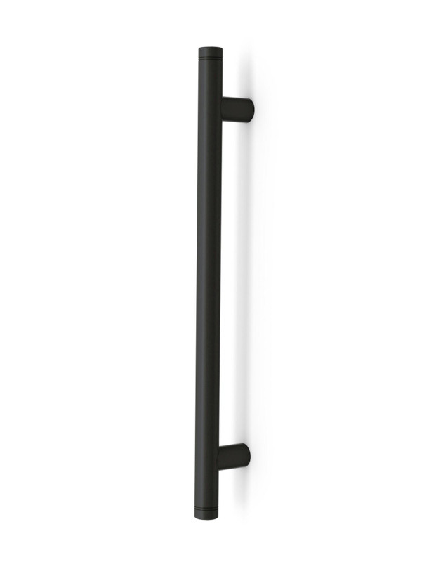 Pro-Line Series: Grooved Ladder Pull Handle - Back-to-Back, Matte Black Powder Coated Finish, 304 Grade Stainless Steel Alloy 