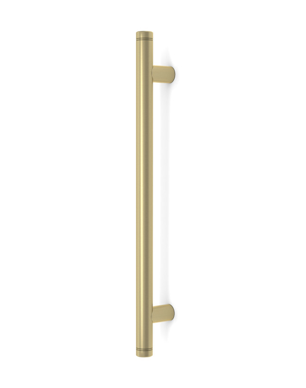 Pro-Line Series: Grooved Ladder Pull Handle - Back-to-Back, Satin Brass Finish, 304 Grade Stainless Steel Alloy 