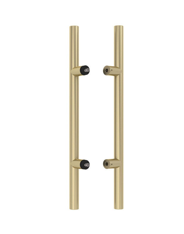 Ladder Handle Extra Length Ladder Style Back-to-Back Push-Pull Door Handle- Satin Brass