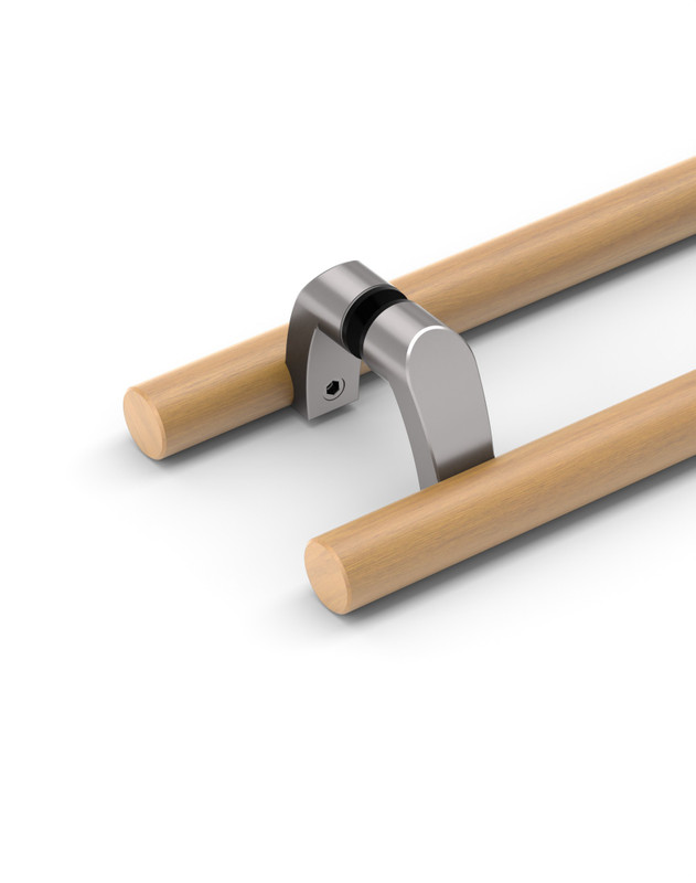 Pull Handle Post PostMount Offset Pull Handle- Back-to-Back, Solid Beech Wood Grip in a ...