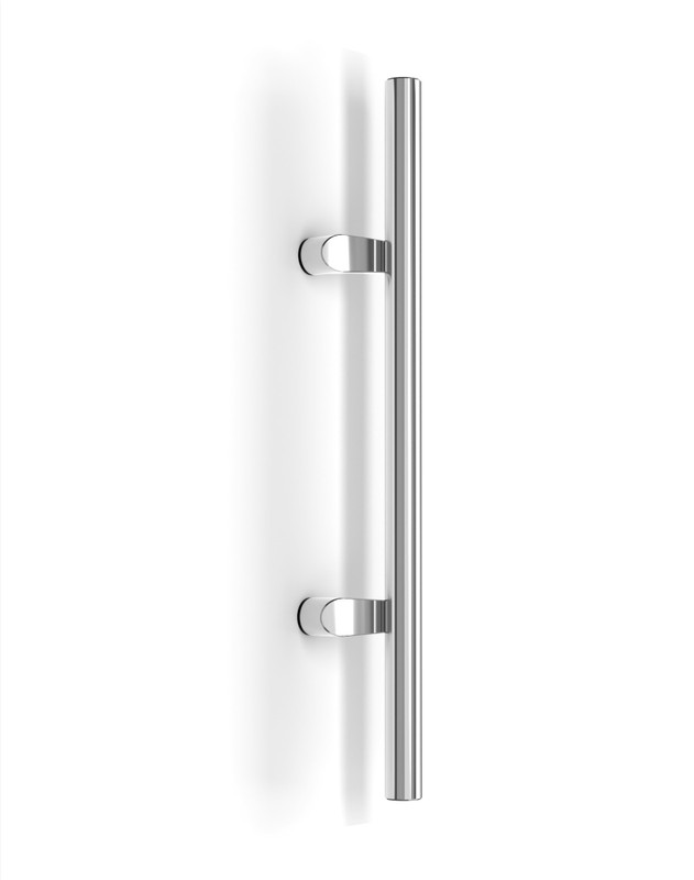 Pro-Line Series: One Sided Extra Length Ladder Postmount Offset Pull Handle, Polished US32/629 Finish, 316 Exterior Grade Stainless Steel Alloy