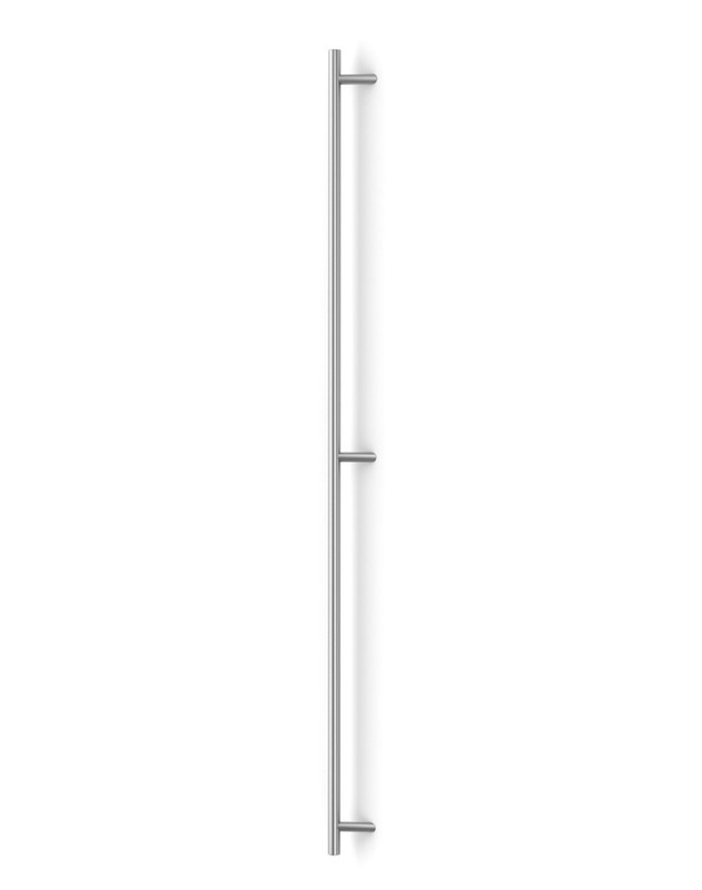 Pro-Line Series: 84" Offset 45º Ladder Pull Handle with 3-hole mounting - Back-to-Back, Brushed Satin US32D/630 Finish, 316 Grade Stainless Steel Alloy