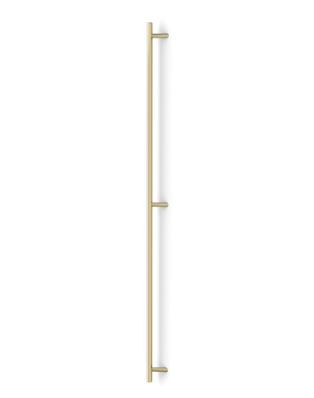Pro-Line Series: 84" Offset 45º Ladder Pull Handle with 3-hole mounting - Back-to-Back, Satin Brass Finish, 316 Grade Stainless Steel Alloy