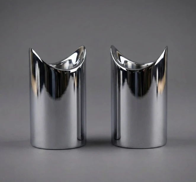 Decorative Side - Straight Posts for Ladder Pulls, Polished US32/629 Finish, 316 Exterior Grade Stainless Steel Alloy - 1 Pair/Set
