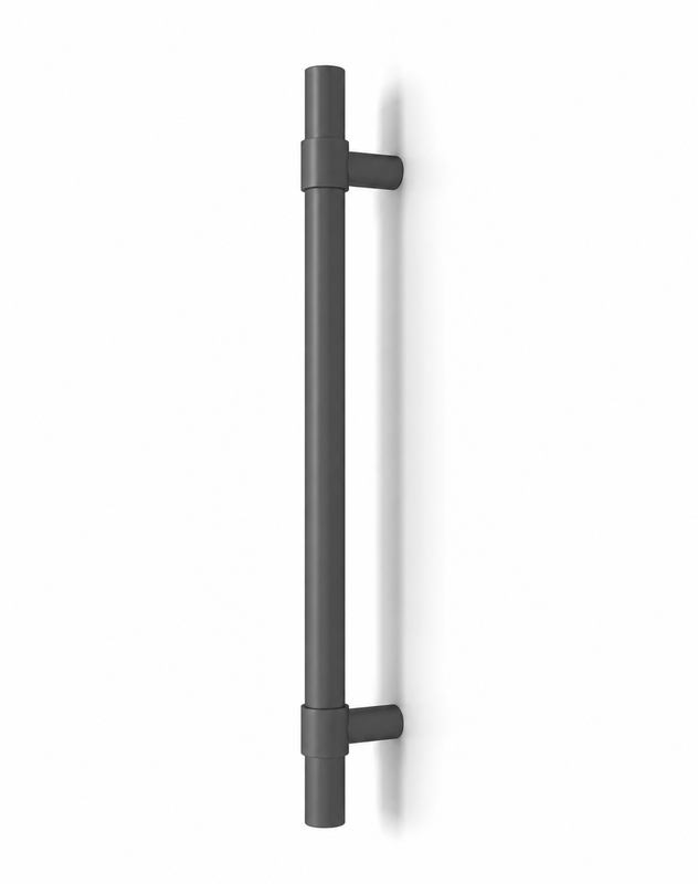 Pro-Line Collar Mounted Series: Ladder Pull Handle - Back-to-Back, Matte Gunmetal Grey Finish, 316 Exterior Grade Stainless Steel Alloy
