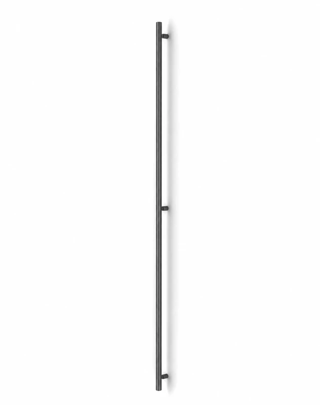 Pro-Line Floating Neck Series: 84 inch Ladder Pull Handle with 3-hole mounting - Back-to-Back, Matte Gunmetal Grey Finish, 316 Grade Stainless Steel Alloy