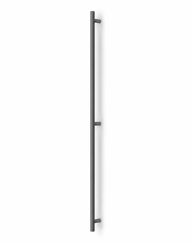 Pro-Line Series: 84 inch Ladder Pull Handle with 3-hole mounting - Back-to-Back, Matte Gunmetal Grey Finish, 316 Grade Stainless Steel Alloy 