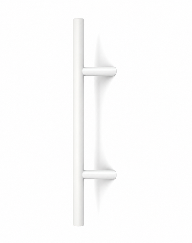Pro-Line Extra Length Series: 45º Offset Ladder Pull Handle - Back-to-Back, Matte White Powder Coated Finish, 316 Exterior Grade Stainless Steel Alloy 
