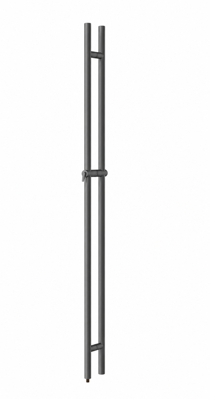 Pro-Line Series: 72" Locking Ladder Pull Handle - Back-to-Back, Matte Gunmetal Grey Finish, 316 Exterior Grade Stainless Steel Alloy