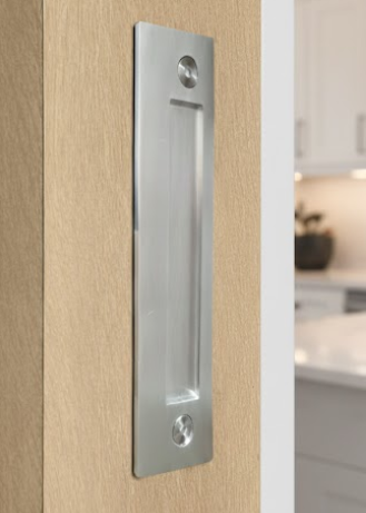 Flush Plate - Door Handle for Wood doors (Brushed Satin Stainless Steel Finish)