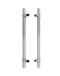 Pro-Line Collar Mounted Series: Ladder Pull Handle - Back-to-Back, Polished US32/629 Finish, 304 Grade Stainless Steel Alloy