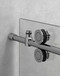 AquaLine III Series - Frameless Sliding Shower Door Hardware Track Kit, Polished US32/629 Finish, 304 Grade Stainless Steel Alloy - mockup on glass door