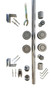 AquaLine III Series - Frameless Sliding Shower Door Hardware Track Kit, Polished US32/629 Finish, 304 Grade Stainless Steel Alloy – set components