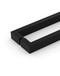Close-up 1.5" x 1" Rectangular Pull Handle - Back-to-Back (Matte Black Powder Coated Stainless Steel Finish)