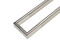 Close-up  90º Pull Handle with Mitered Corners - Back-to-Back (Brushed Satin Grip / Polished Stainless Steel Ends / Stylish Dimples)