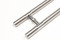Close-up  Ladder Pull Handle - Back-to-Back (Brushed Satin Finish / Polished Stainless Steel Bands)