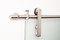 Gallant - GF Series / Brushed Satin Stainless Steel Finish mockup on glass door