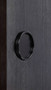 Round Handle Back-to-Back - 2.5" Diameter - For Wood and Glass Doors (Black Powder Stainless Steel Finish) mockup on wood door