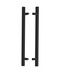 1" x 1" Square Ladder Pull Handle - Back-to-Back (Black Powder Stainless Steel Finish)