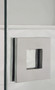 Square Sliding Door Handle - 3" x 3" Back-to-Back for Glass doors (Polished Stainless Steel Finish) mockup on glass door