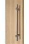 Adjustable Ladder Pull Handle - Back-to-Back (Brushed Satin Stainless Steel Finish) mockup on door