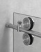 AquaLine XL III - Frameless Sliding Shower Door Hardware Track Kit, Brushed Satin US32D/630 Finish, 304 Grade Stainless Steel Alloy - mockup on glass door