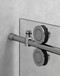 AquaLine XL III - Frameless Sliding Shower Door Hardware Track Kit, Polished US32/629 Finish, 304 Grade Stainless Steel Alloy – mockup on glass door