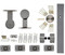 Packaged Parts:  Paragon - WT Series, Flat Track Barn Door Hardware Kit, Polished US32/629 Finish, 304 Grade Stainless Steel Alloy