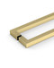 Close-up 1" x 1" Square  Pull Handle - Back-to-Back (Satin Brass Stainless Steel Finish)