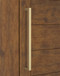 1" x 1" Square  Pull Handle - Back-to-Back (Satin Brass Stainless Steel Finish)  mockup on door