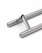 Close-up Pro-Line Series: 45º Offset Ladder Pull Handle - Back-to-Back, Brushed Satin US32D/630 Finish, 316 Exterior Grade Stainless Steel Alloy